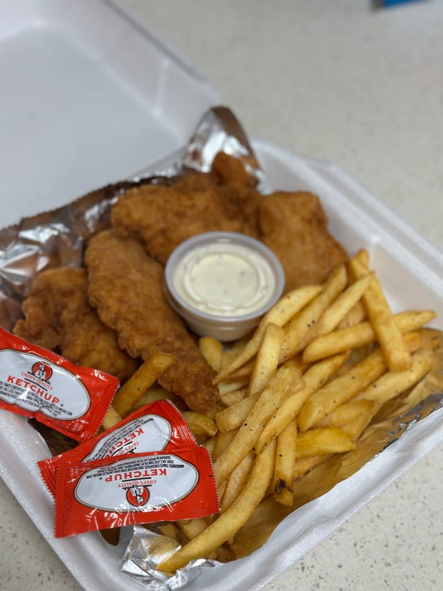 Chicken Tenders with Fries.
