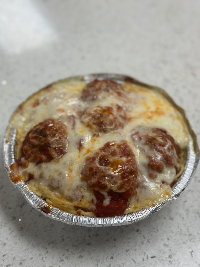 Spaghetti with Meatballs & Cheese.